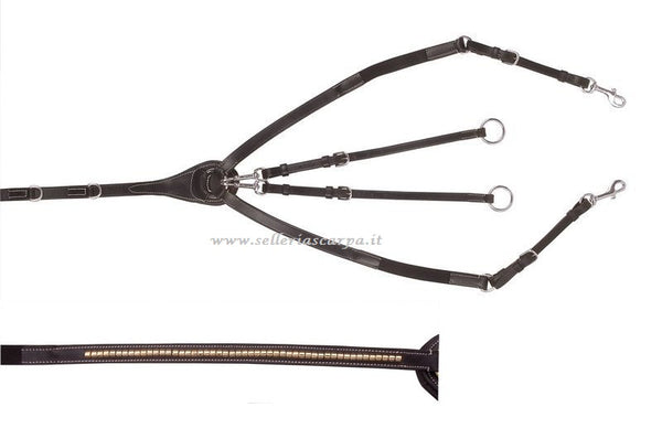 PETTORALE CUOIO CLINCHER OTTONE DORATO PARIANI
