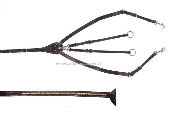 PETTORALE CUOIO CLINCHER OTTONE DORATO PARIANI