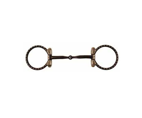 FILETTO WESTERN SNOD. D FERRO NERO IMB. INSERTI RAME ANELLI DECO.