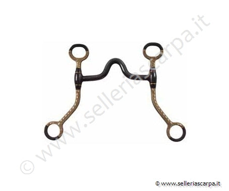 MORSO WESTERN INTERO FERRO BLU IMB. PONTE INSERTI RAME ASTE CORTE PIATTE DECORATE