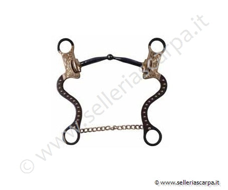 MORSO WESTERN INTERO FERRO BLU IMB. PONTE RULLO RAME ASTE CURVE DECORATE
