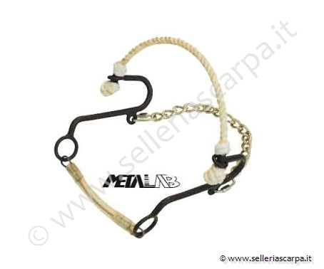 SHORT HACKAMORE METALAB FERRO BRUNITO CORDA RAWHIDE