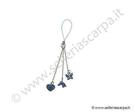 TRE CIONDOLI DECORATI CON PIETRE BLU