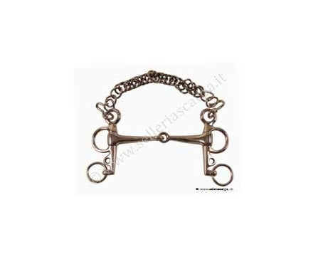 PELHAM PONY SNOD. INOX IMB. RAME PIENA 18 MM CON BARBOZZALE