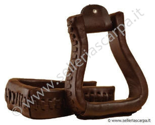 STAFFE WESTERN IN CUOIO RED HORNS