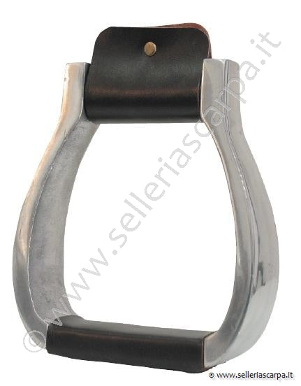 STAFFE WESTERN IN ALLUMINIO PEDANE RIVESTITE IN CUOIO