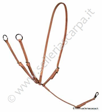 MARTINGALA WESTERN SCHUTZ BROTHERS A COLLIER CUOIO HARNESS DOPPIA REGOLAZIONE