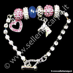 BRACCIALE BLUE BEAD CIONDOLI