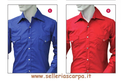 CAMICIA WESTERN IN COTONE CON BOTTONI PERLA