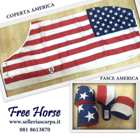 COPERTE + FASCE PERSONALIZZATE BANDIERA FREE HORSE