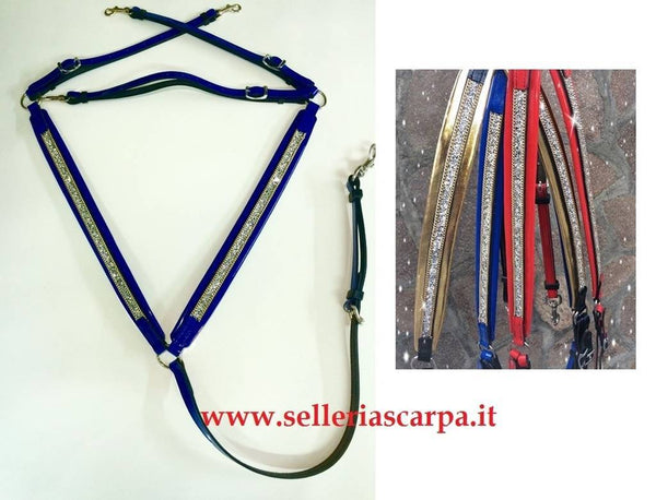 PETTORALE  CUOIO E PELLE CON STRASS FREE HORSE FI230FH