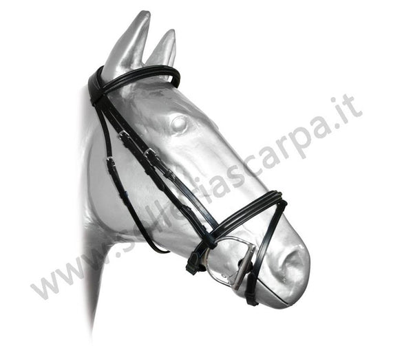 TESTIERA BOMBATA IN CUOIO CON RICAMO E83 PRESTIGE