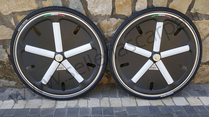 RUOTE SULKY CARBONIO FMT NERA VERNICIATA 28"