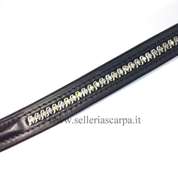 FRONTALINO CUOIO NERO E BRILLANTINI KIFFER 1325k