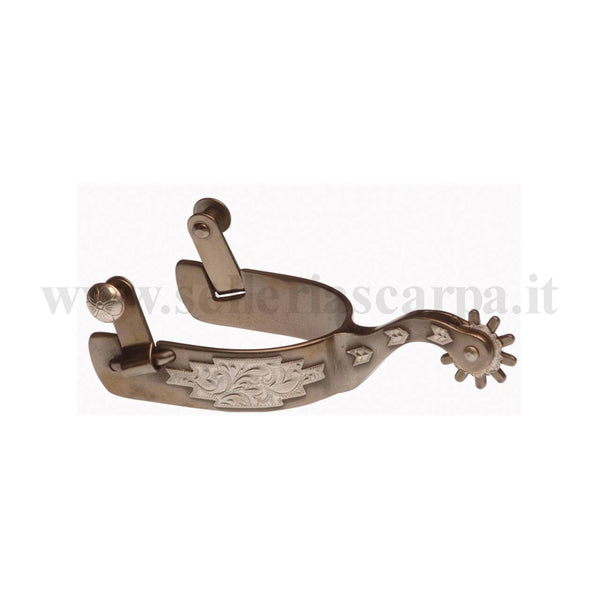 SPERONI WESTERN FERRO BRUNITO ARGENTATI UMBRIA EQUITAZIONE SR00206