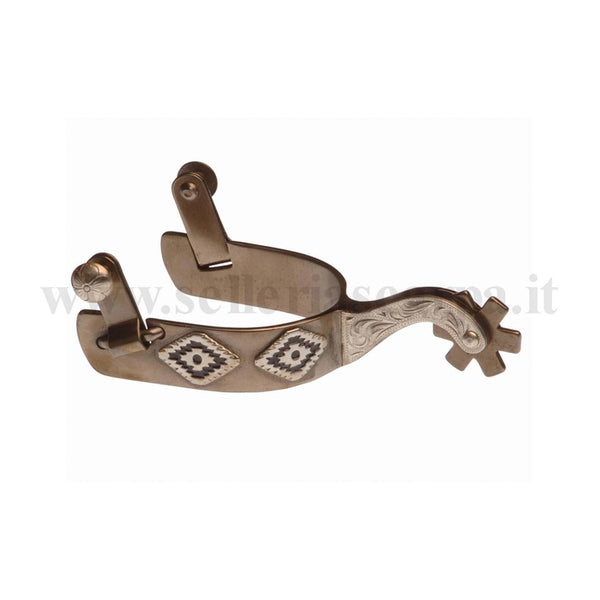 SPERONI WESTERN FERRO BRUNITO CON ROMBI UMBRIA EQUITAZIONE SR00202