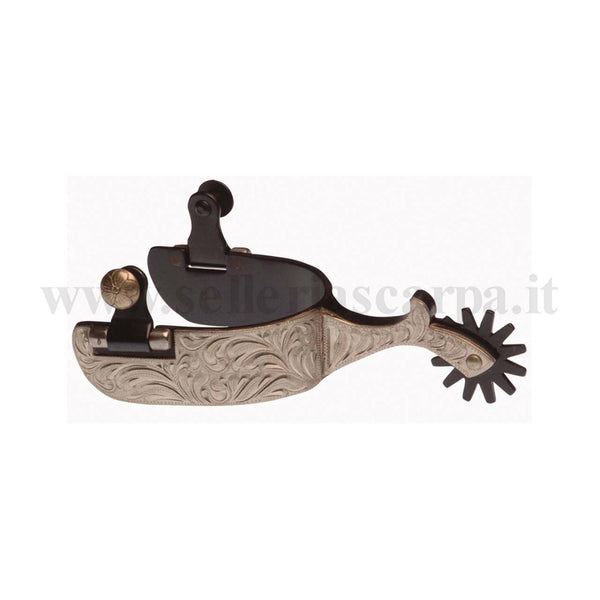 SPERONI WESTERN FERRO NERO DECORAZIONE ARGENTO AMAHORSE SR00210