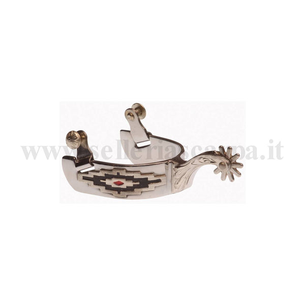 SPERONI WESTERN INOX DECORAZIONE NAVAJO COLORATO AMAHORSE SR00220