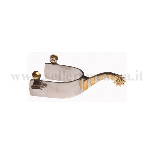 SPERONI WESTERN INOX LARGHI RIPORTI OTTONE UMBRIA EQUITAZIONE SR00025