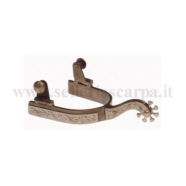 SPERONI WESTERN STRETTI DECORAZIONI ARGENTO UMBRIA EQUITAZIONE SR00208