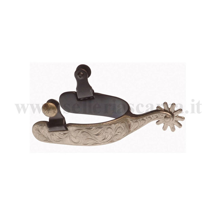 SPERONI WESTERN STRETTI FERRO NERO CON ARGENTI UMBRIA EQUITAZIONE SR00221