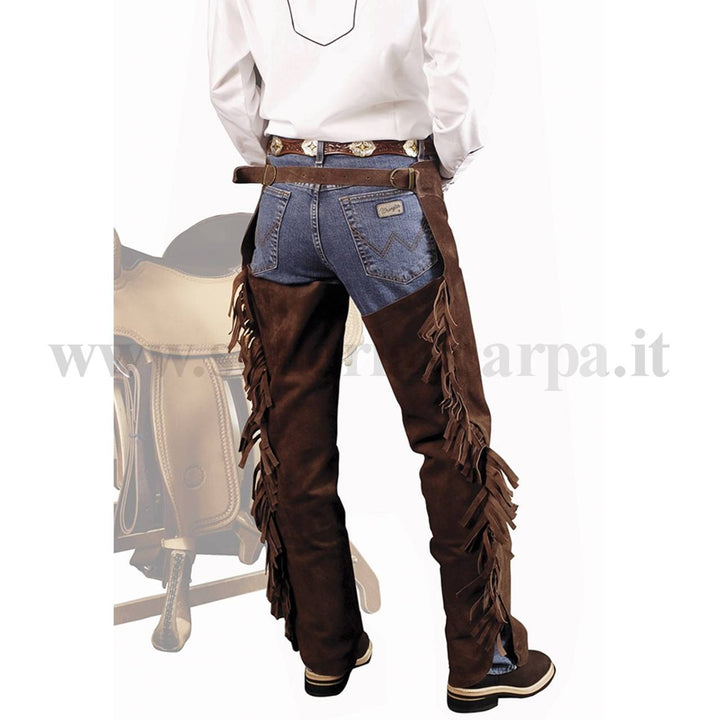 CHAPS  WESTERN  IN  PELLE  SCAMOSCIATA  CON FRANGE UMBRIA EQUITAZIONE AB00040