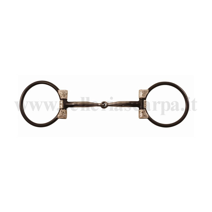 FILETTO WESTERN D FERRO NERO IMB. INOX INSERTI RAME DECO. ARGENTI MO00230