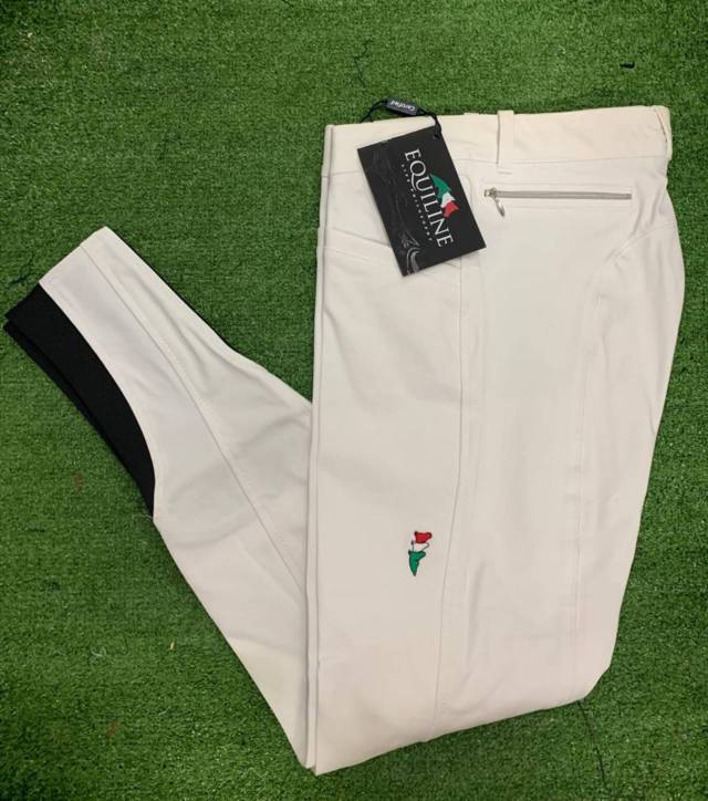 PANTALONE EQUILINE DONNA N08520 TG 46 BIANCO