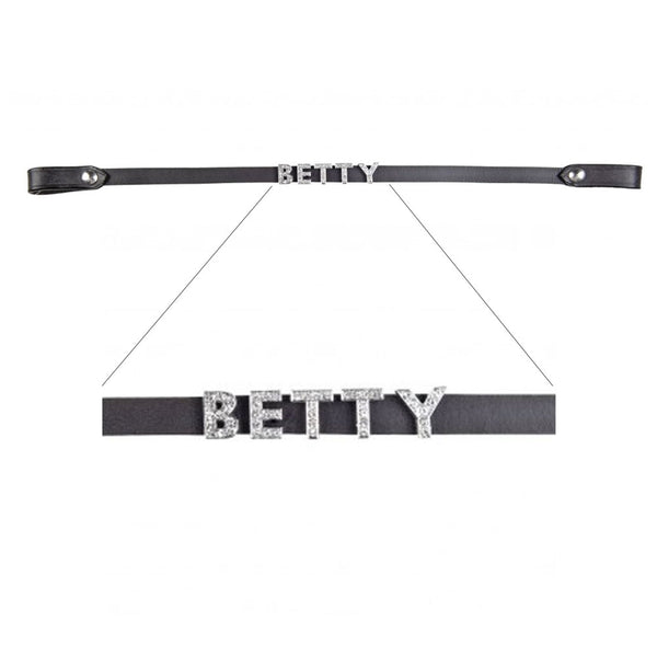 FRONTALINO IN PELLE CON LETTERE BRILLANTINATE 4921 HKM