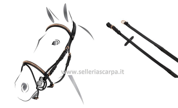 TESTIERA EQUESTRO CLINCHER ROSE GOLD CON REDINI