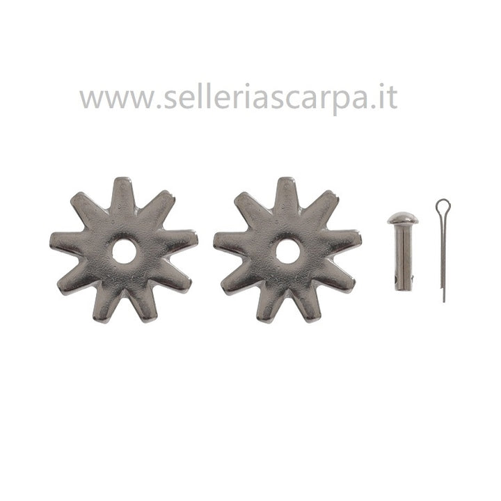 COPPIA DI ROTELLE PER SPERONI COMPLETE DI RIVETTO SR00303A