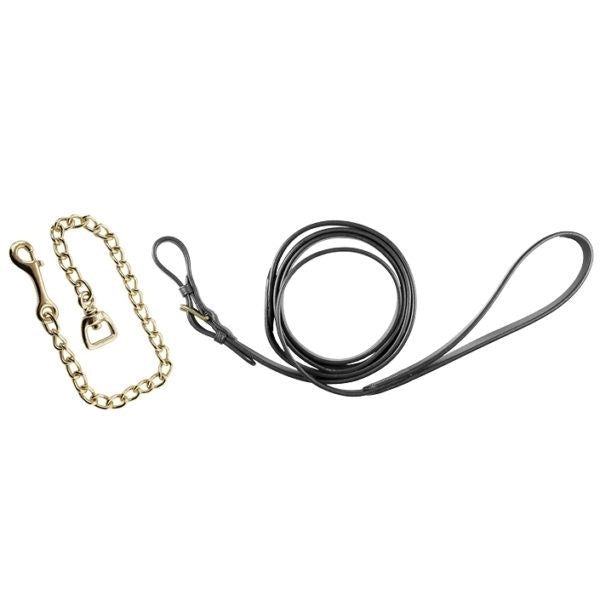 Lunghina in cuoio con catena Ottone Pariani