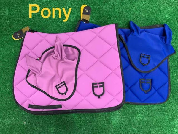 SOTTOSELLA E CUFFIA  PONY MODELLO GP CON LOGO EQUESTRO ETH09021L  PONY