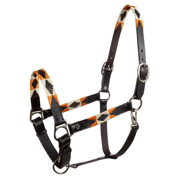 CAVEZZA IN CUOIO CON MOTIVO GEOMETRICO EQUESTRO ETH03001