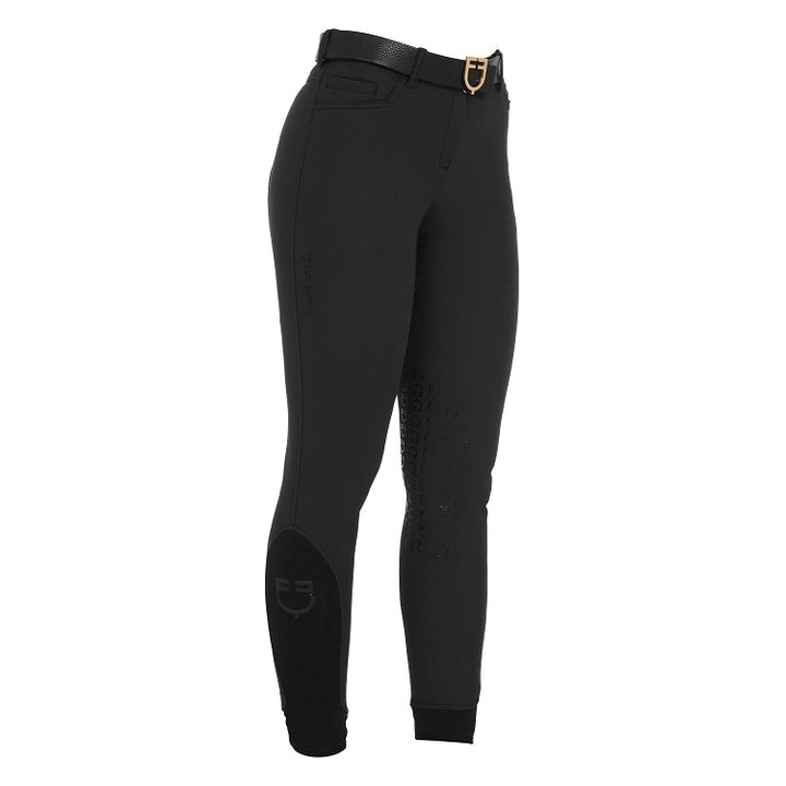 PANTALONI DONNA SLIM FIT GRIP CON LOGO EQUESTRO NERO