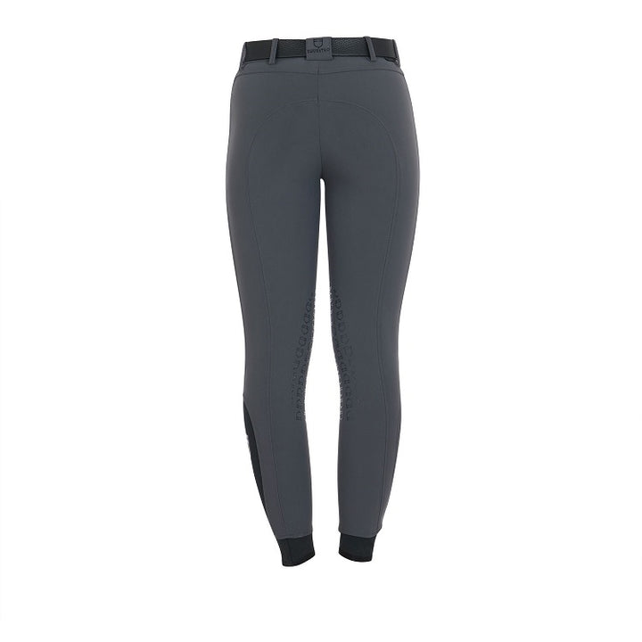 PANTALONI DONNA SLIM FIT GRIP CON LOGO EQUESTRO GRIGIO