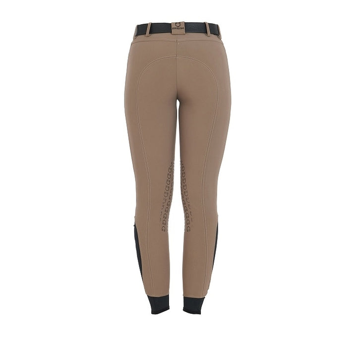 PANTALONI DONNA SLIM FIT GRIP CON LOGO EQUESTRO FANGO