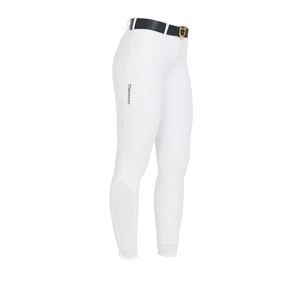 PANTALONI DONNA SLIM FIT GRIP CON LOGO EQUESTRO BIANCO