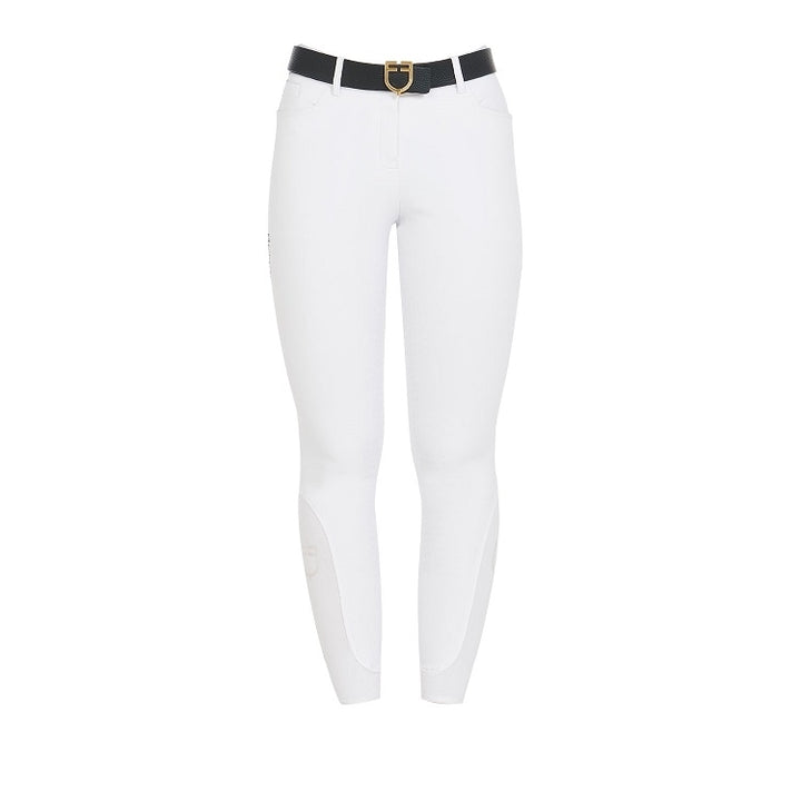 PANTALONI DONNA SLIM FIT GRIP CON LOGO EQUESTRO BIANCO