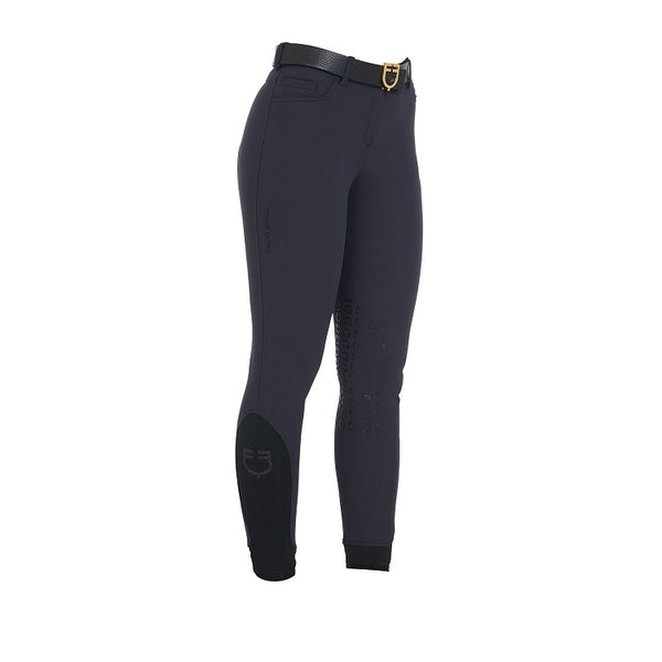 PANTALONI DONNA SLIM FIT GRIP CON LOGO EQUESTRO BLU NAVY