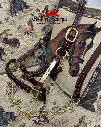 CAVEZZA WHISKER IN CUOIO ARTIGIANALE + TARGA OTTONE SELLERIA SCARPA