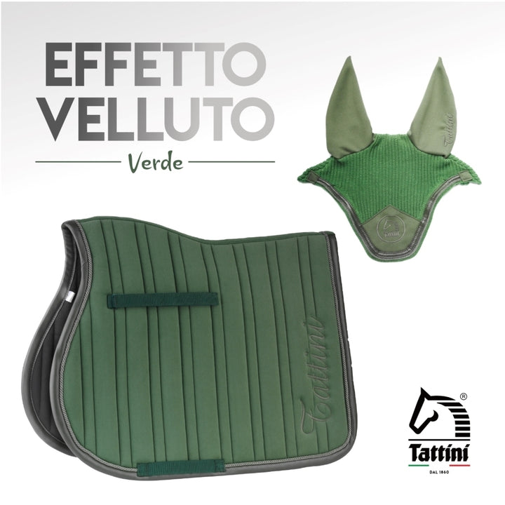 SOTTOSELLA E CUFFIA VELLUTO TATTINI VERDE SALVIA
