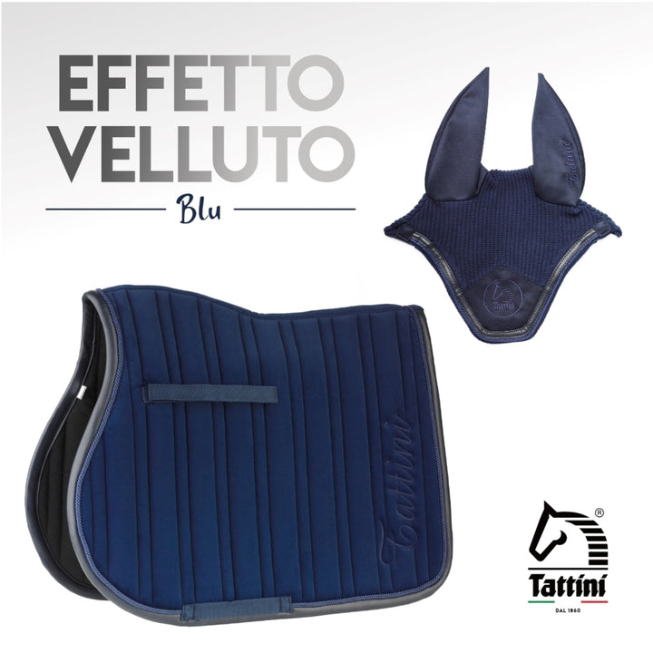 SOTTOSELLA E CUFFIA VELLUTO TATTINI BLU