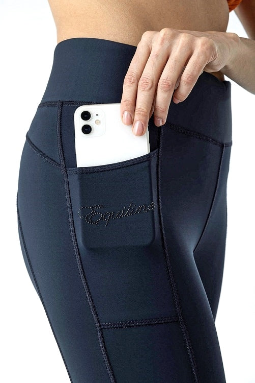 LEGGINGS DONNA GRIP GINOCCHIO EDIEKH EQUILINE BLU N09095