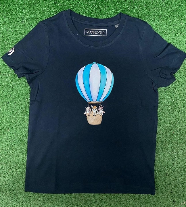 T-SHIRT KIDS MONGOLFIERA NAVY MATINGOLD