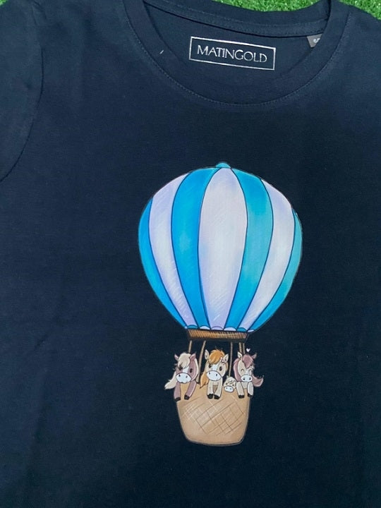 T-SHIRT KIDS MONGOLFIERA NAVY MATINGOLD