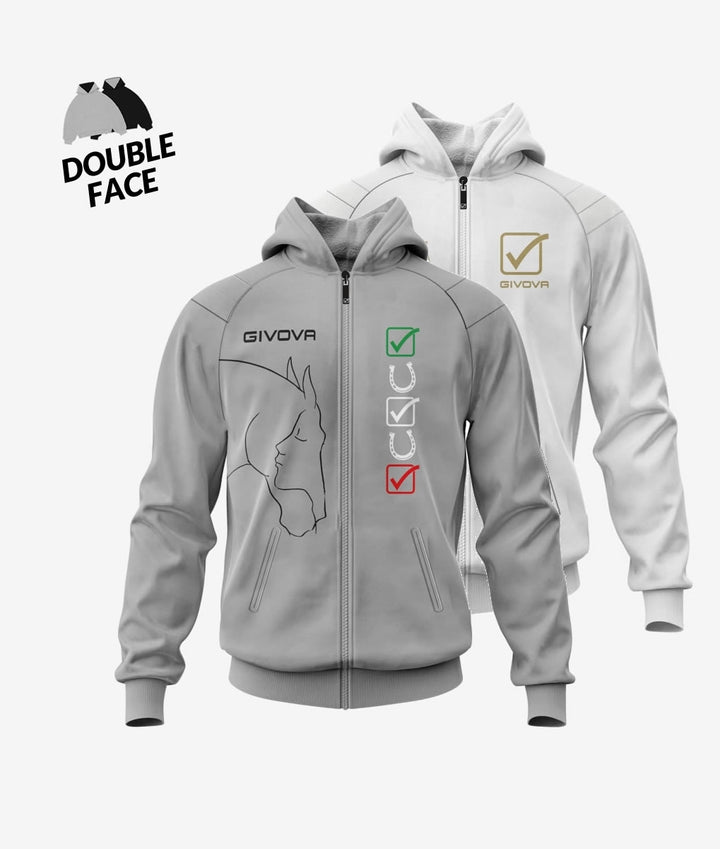 FELPA SCUBA DOUBLE FACE GIVOVA GRIGIO/BIANCO
