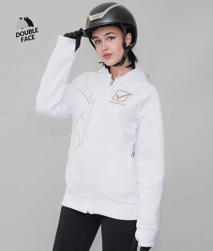 FELPA SCUBA DOUBLE FACE GIVOVA GRIGIO/BIANCO