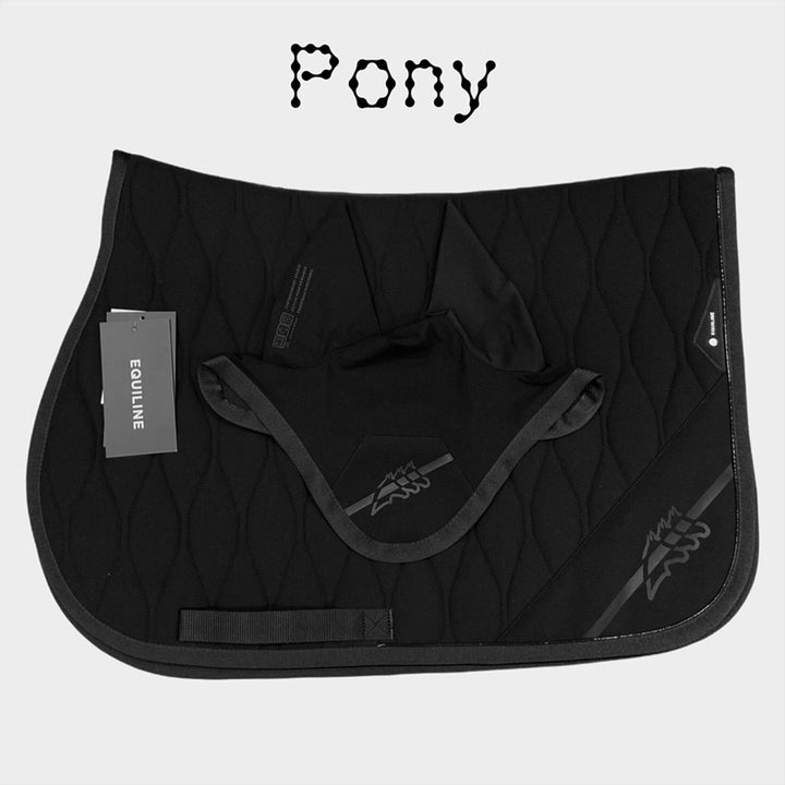 SOTTOSELLA E CUFFIA PONY CUMIRC EQUILINE B11315 E11256 (EQW24) NERO