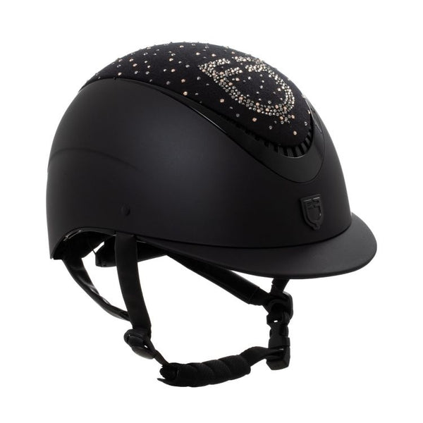 CAP OPACO CON VISIERA SRETTA CON LOGO EQUESTRO STRASS ETW02013